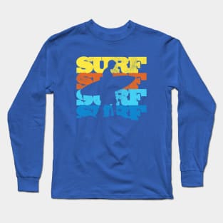 Surf Surf Surf Vintage Retro Surfer Sunset Long Sleeve T-Shirt